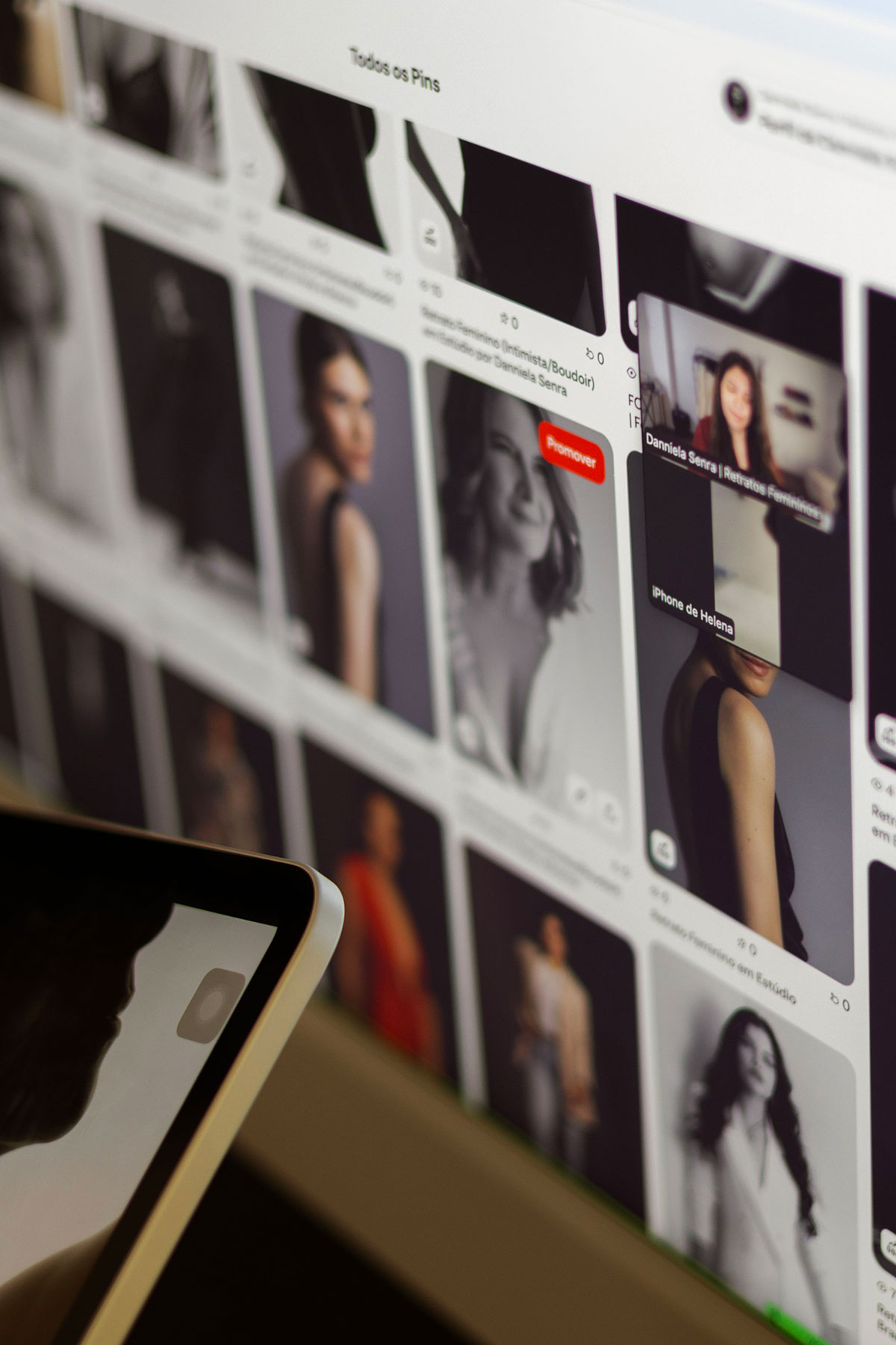 reunião de planeamento com fundo do pinterest